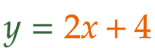 大問1（9）の解答 y=2x+4