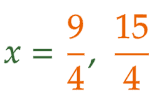 大問3（3）の解答 x=(9/4),(15/4)