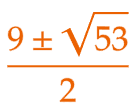 大問1 問6の解答 (9±√53)/2